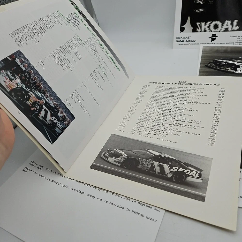 Vintage Nascar Press Kit Skoal Racing Rick Mast Media‎ Guide #1 1995